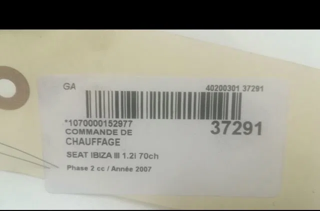 Commande de chauffage Seat IBIZA III (6L1) 1.2 12v (2006-2009) occasion