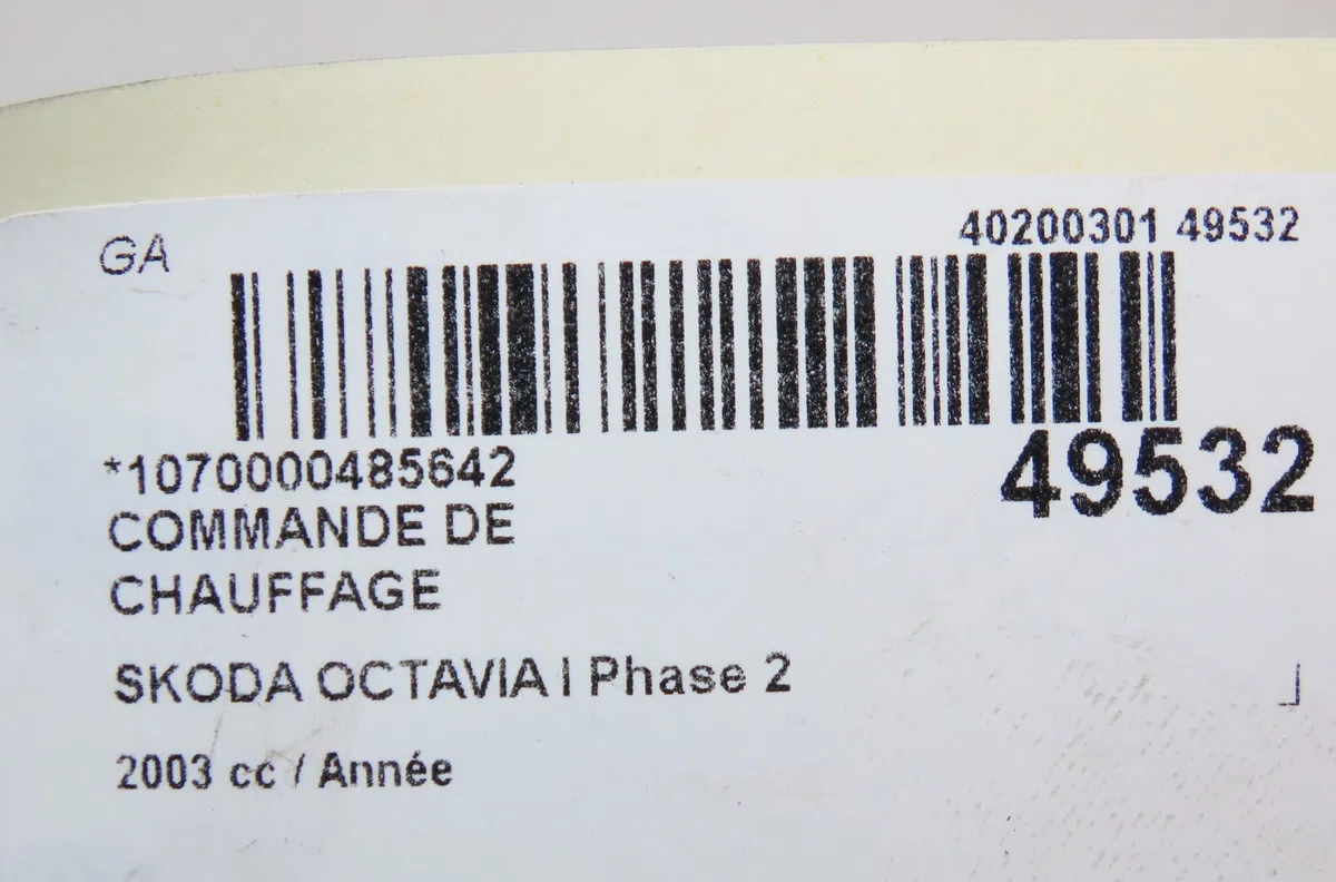 Commande de chauffage Skoda OCTAVIA I Combi (1U5) 1.9 tdi (1998-2010) occasion