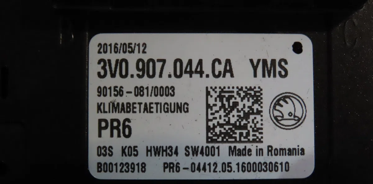 Commande de chauffage Skoda SUPERB III (3V3) 1.6 tdi (2015) occasion