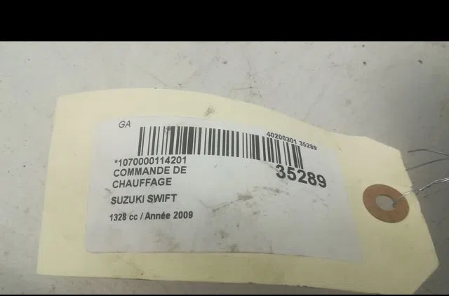 Commande de chauffage Suzuki SWIFT III (MZ, EZ) 1.3 (rs 413) (2005) occasion