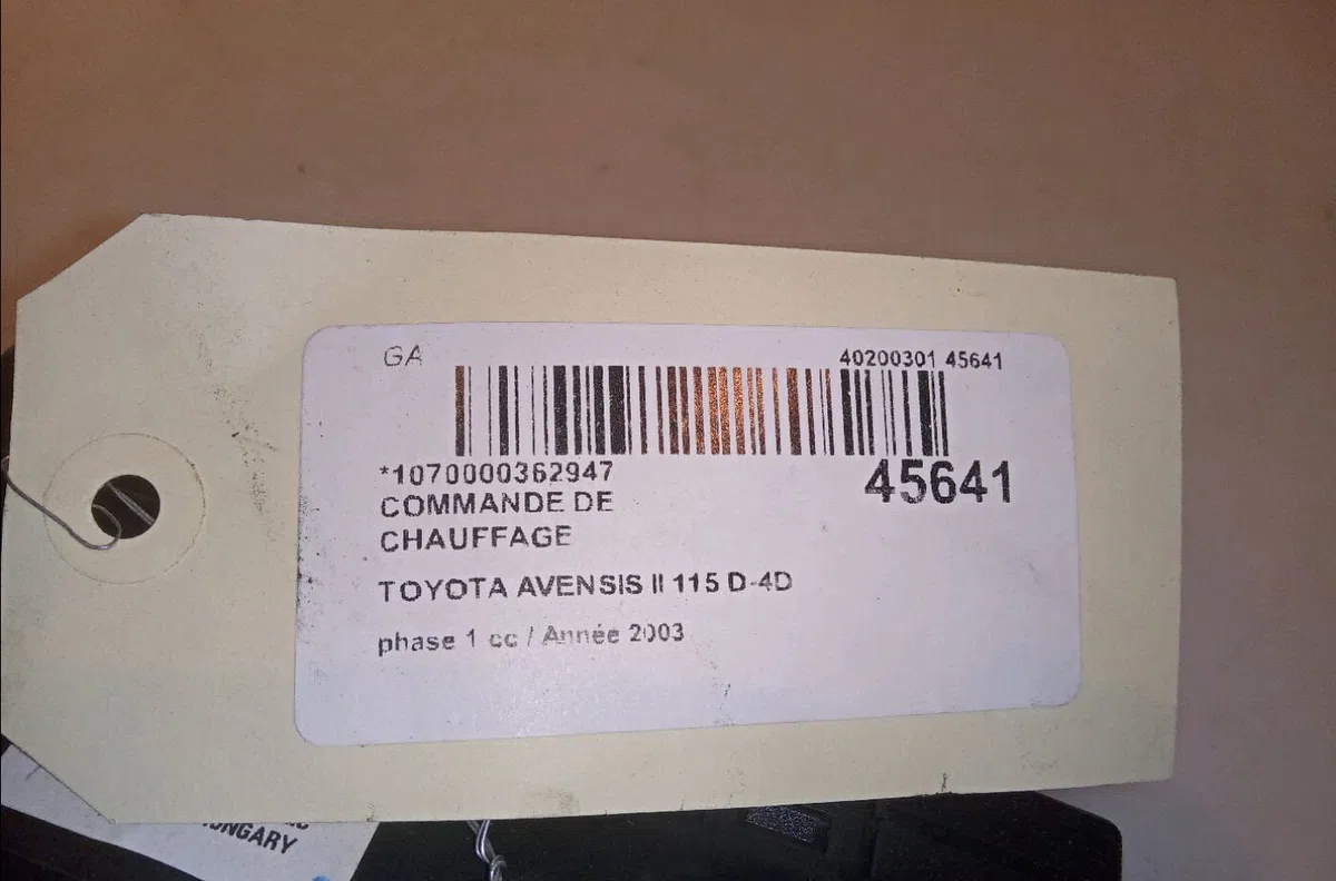 Commande de chauffage Toyota AVENSIS (_T25_) 2.0 d-4d (cdt250_) (2003-2008) occasion