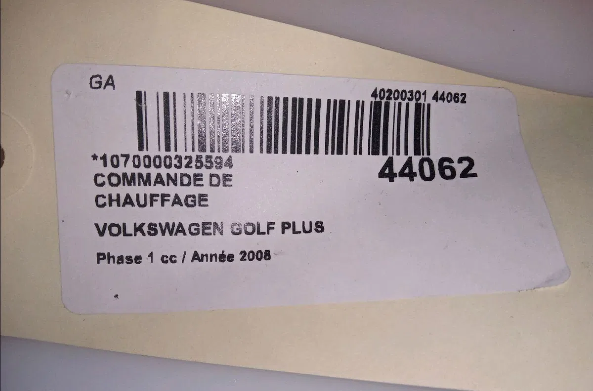 Commande de chauffage Volkswagen GOLF PLUS V (5M1, 521) 1.9 tdi (2005-2009) 5 portes occasion