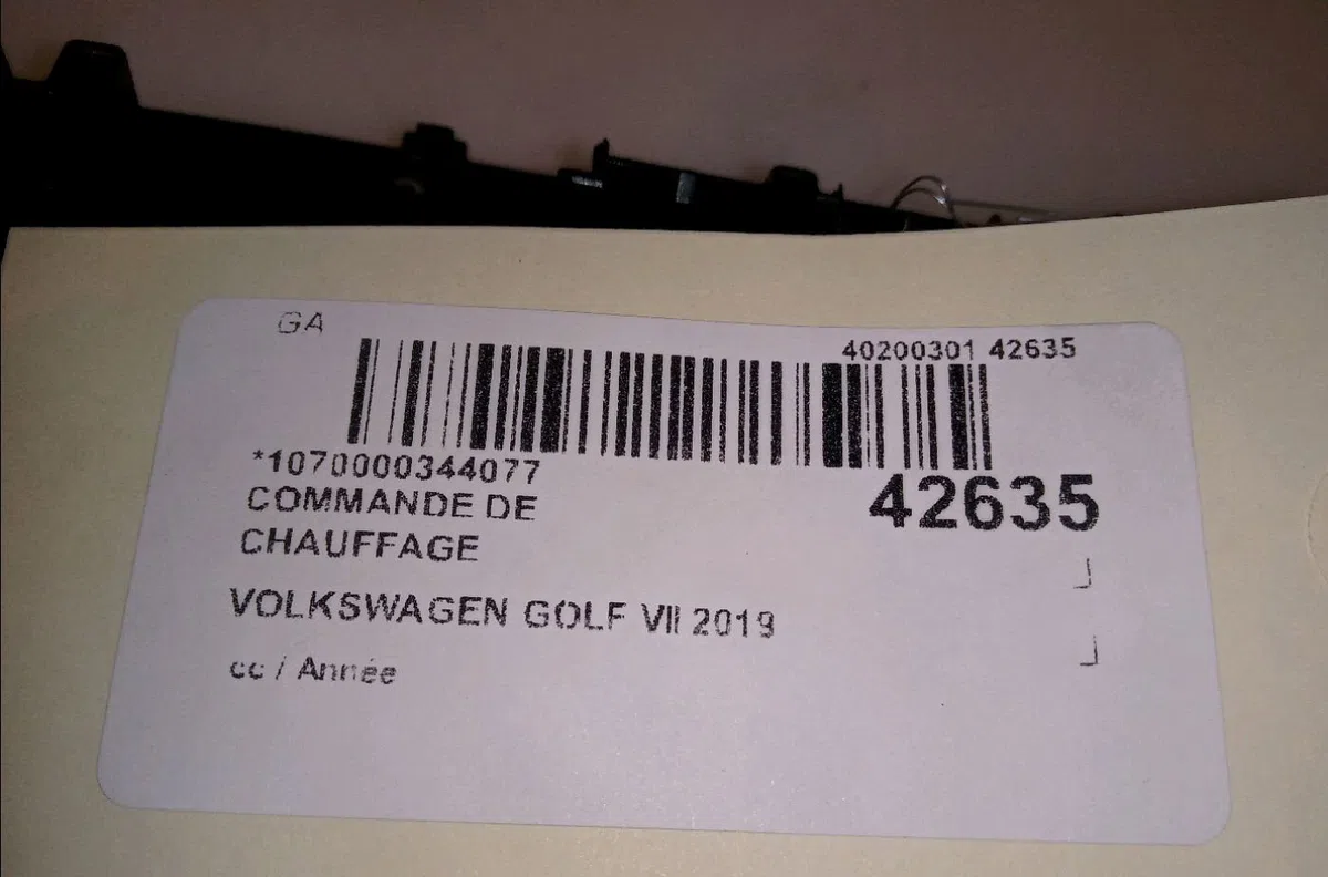 Commande de chauffage VOLKSWAGEN GOLF VII 2019 occasion