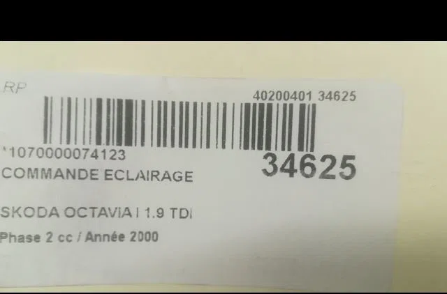 Commande eclairage Skoda OCTAVIA I (1U2) 1.9 tdi (1996-2010) occasion