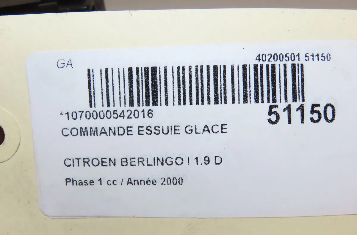 Commande essuie glace Citroen BERLINGO - BERLINGO FIRST Camionnette-Monospace (M_) 1.9 d 70 (mbwjz, mcwjz) (1999-2011) o