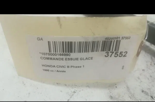 Commande essuie glace Honda CIVIC IV Hatchback (EC, ED, EE) 1.4 l (ec9) (1987-1989) occasion