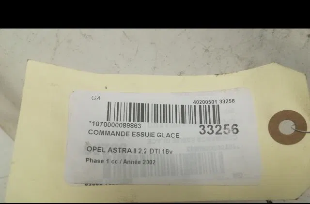 Commande essuie glace Opel ASTRA G 3-5 portes (T98) 2.2 dti (f08, f48) (2002-2005) occasion