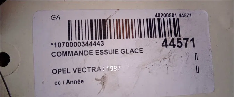 Commande essuie glace Opel VECTRA B 3-5 portes (J96) 2.0 i 16v (f68) (1995-2000) occasion