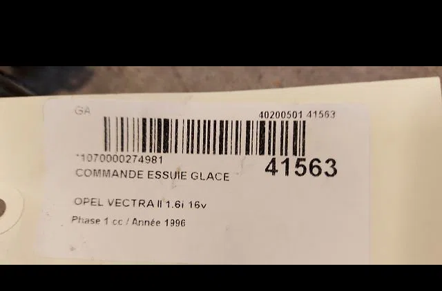 Commande essuie glace Opel VECTRA B (J96) 1.6 i 16v (f19) (1995-2002) occasion