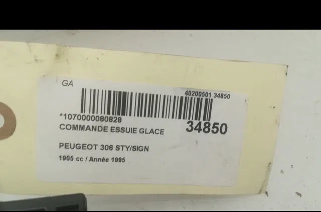 Commande essuie glace Peugeot 306 3-5 portes (7A, 7C, N3, N5) 1.9 dt (1993-2001) occasion