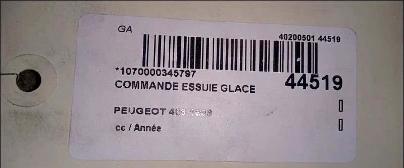 Commande essuie glace PEUGEOT 406 1999 occasion