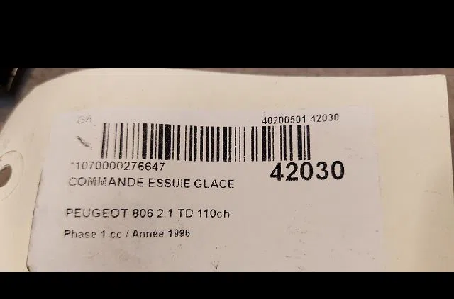 Commande essuie glace Peugeot 806 (221) 2.1 td 12v (1996-1999) occasion