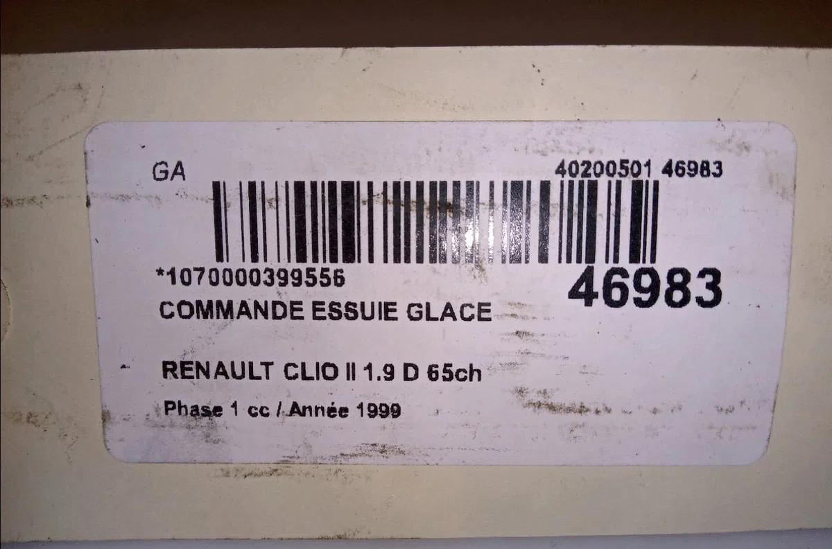 Commande essuie glace Renault CLIO II (BB_, CB_) 1.9 d (b-cb0e, bb0j) (1998-2005) occasion