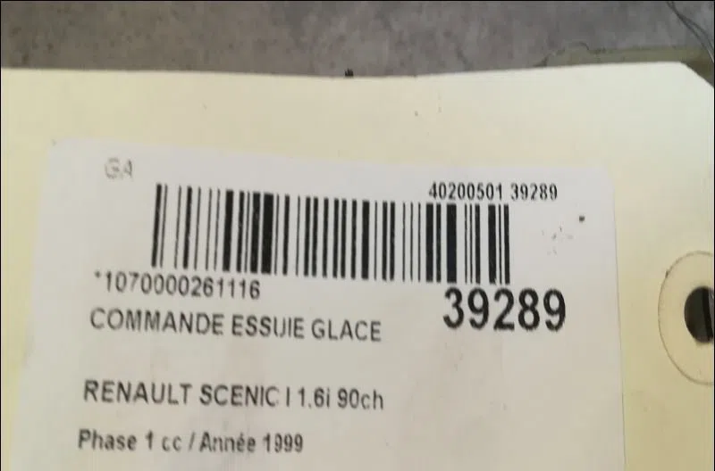 Commande essuie glace Renault MEGANE Scenic (JA0-1_) 1.6 e (ja0f) (1996-1999) occasion