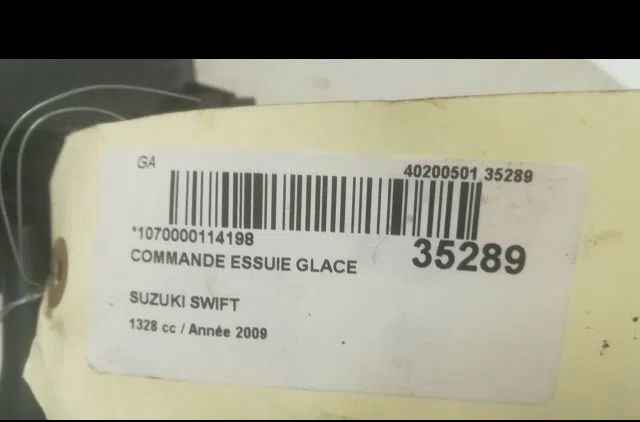 Commande essuie glace Suzuki SWIFT III (MZ, EZ) 1.3 (rs 413) (2005) occasion — photo 3