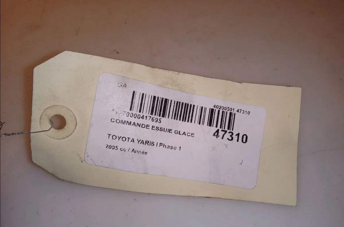 Commande essuie glace Toyota YARIS (_P1_) 1.3 (scp12_, scp13_) (2002-2005) occasion