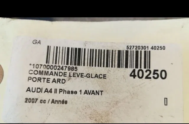 Commande leve-glace porte arrière droite Audi A4 B7 Avant (8ED) 2.0 tdi 16v (2004-2008) occasion
