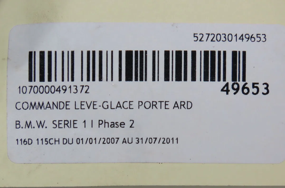 Commande leve-glace porte arrière droite Bmw 1 (E87) 116 d (2009-2011) occasion