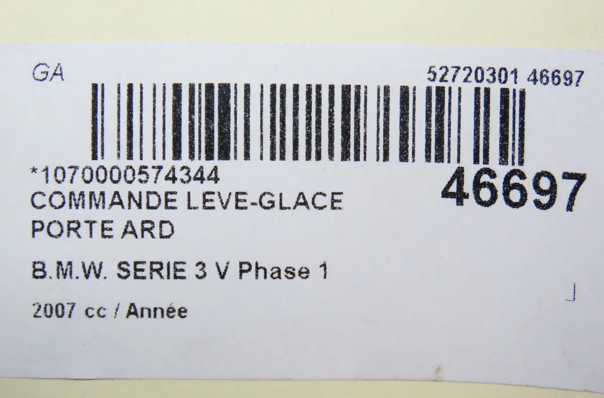 Commande leve-glace porte arrière droite Bmw 3 (E90) 335 d (2006-2011) occasion