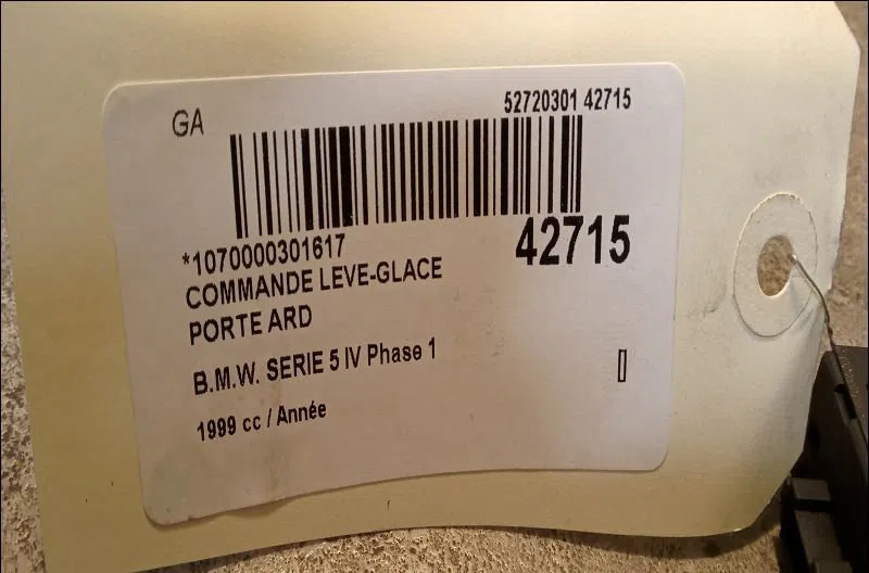 Commande leve-glace porte arrière droite Bmw 5 (E39) 530 d (1998-2000) occasion