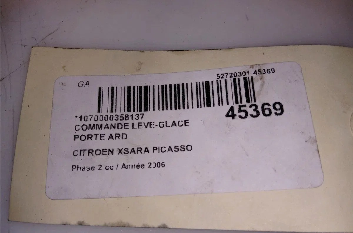 Commande leve-glace porte arrière droite Citroen XSARA PICASSO (N68) 1.6 hdi (2004-2011) 5 portes occasion