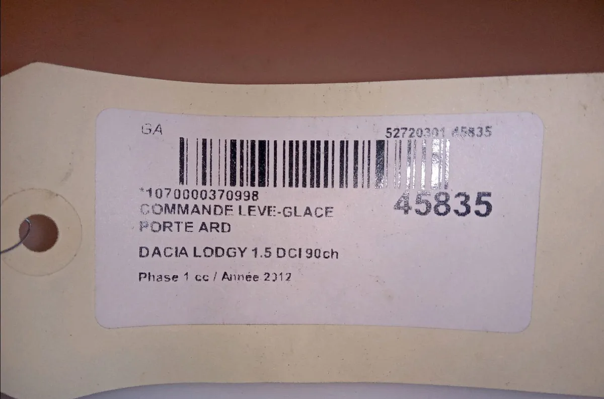 Commande leve-glace porte arrière droite Dacia LODGY (JS_) 1.5 dci (2012) 5 portes occasion