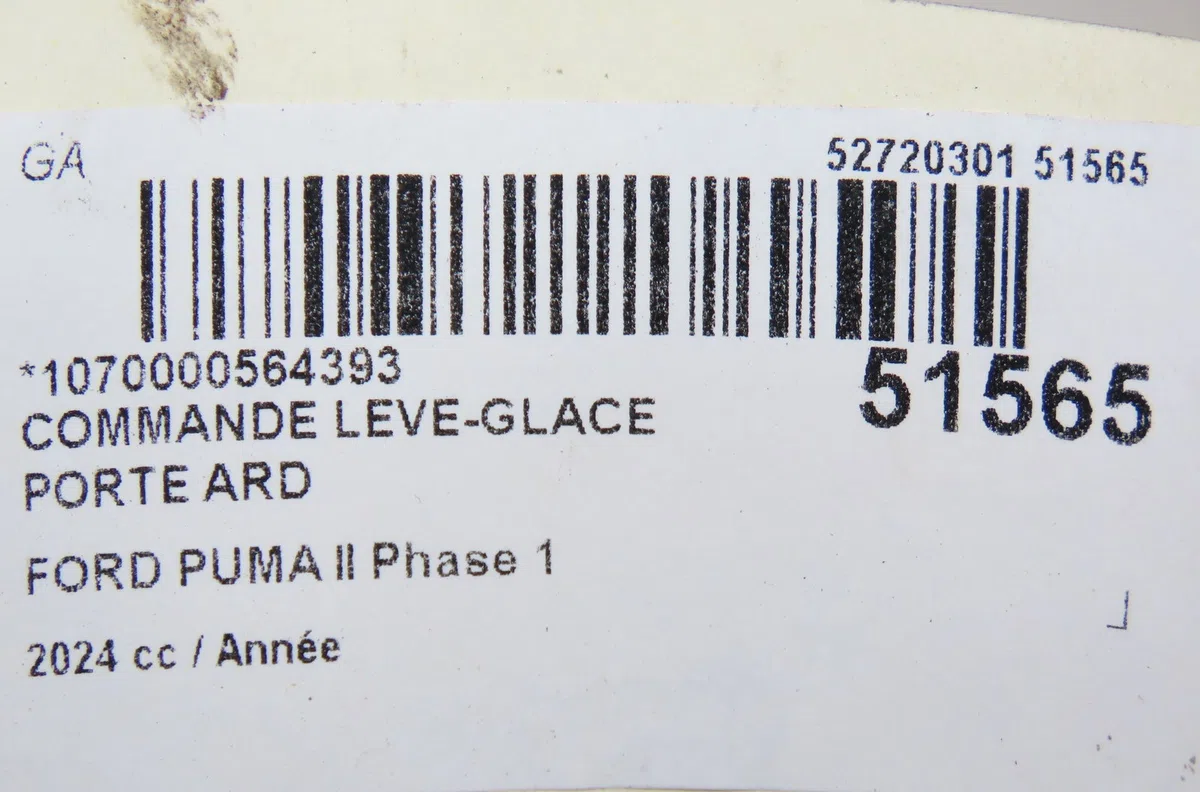Commande leve-glace porte arrière droite Ford PUMA (J2K, CF7) 1.0 flexifuel (2021) occasion