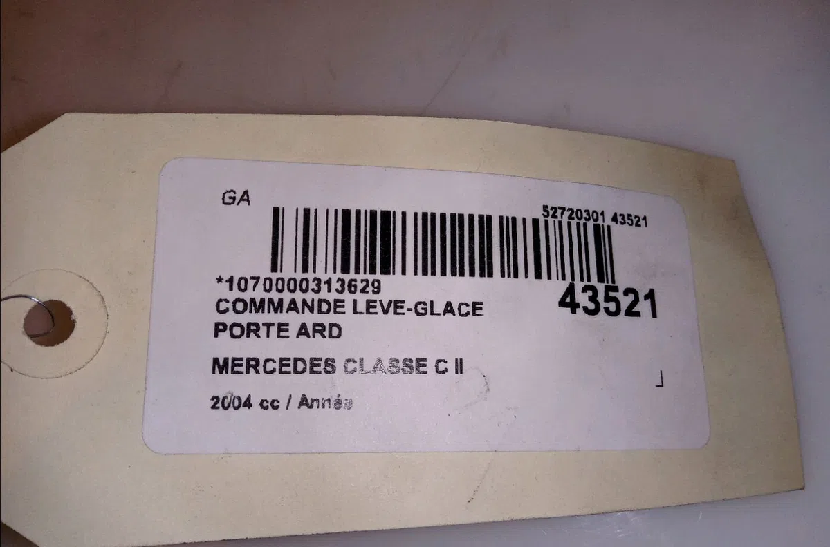 Commande leve-glace porte arrière droite Mercedes-benz CLASSE C T-Model (S203) C 220 cdi (203.208) (2004-2007) 5 portes 
