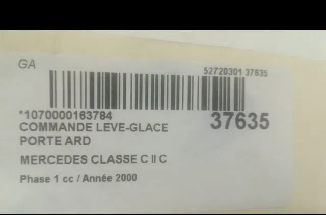 Commande leve-glace porte arrière droite Mercedes-benz CLASSE C (W203) C 200 cdi (203.004) (2000-2003) 4 portes occasion