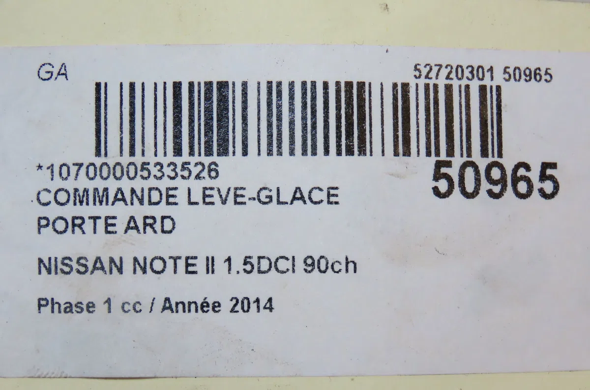 Commande leve-glace porte arrière droite Nissan NOTE (E12) 1.5 dci (2013) occasion