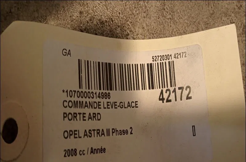 Commande leve-glace porte arrière droite Opel ASTRA H (A04) 1.7 cdti (l48) (2004-2010) 5 portes occasion