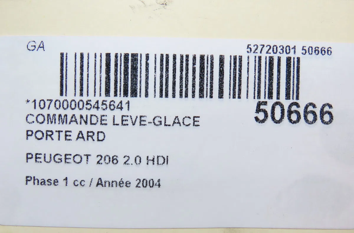 Commande leve-glace porte arrière droite Peugeot 206 3-5 portes (2A-C) 2.0 hdi 90 (1999-2009) 5 portes occasion