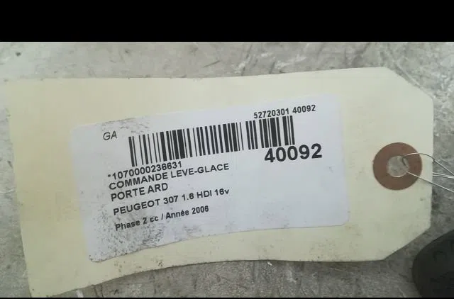 Commande leve-glace porte arrière droite Peugeot 307 (3A-C) 1.6 hdi 110 (2004-2009) 5 portes occasion