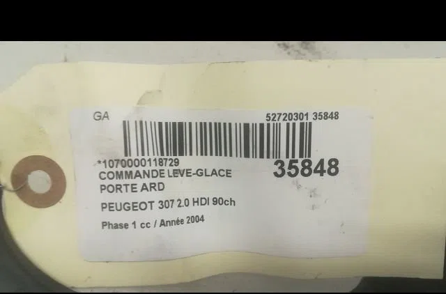 Commande leve-glace porte arrière droite Peugeot 307 (3A-C) 2.0 hdi 90 (2000-2007) 5 portes occasion
