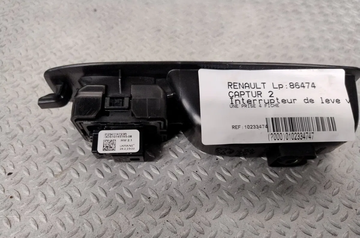 Commande leve-glace porte arrière droite RENAULT CAPTUR 2  CAPTUR 2 PHASE 1 occasion