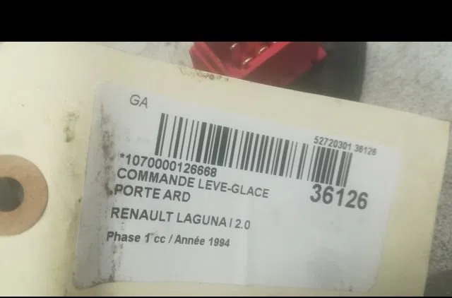 Commande leve-glace porte arrière droite Renault LAGUNA I (B56_, 556_) 2.0 (b56c-h-n) (1993-2001) occasion