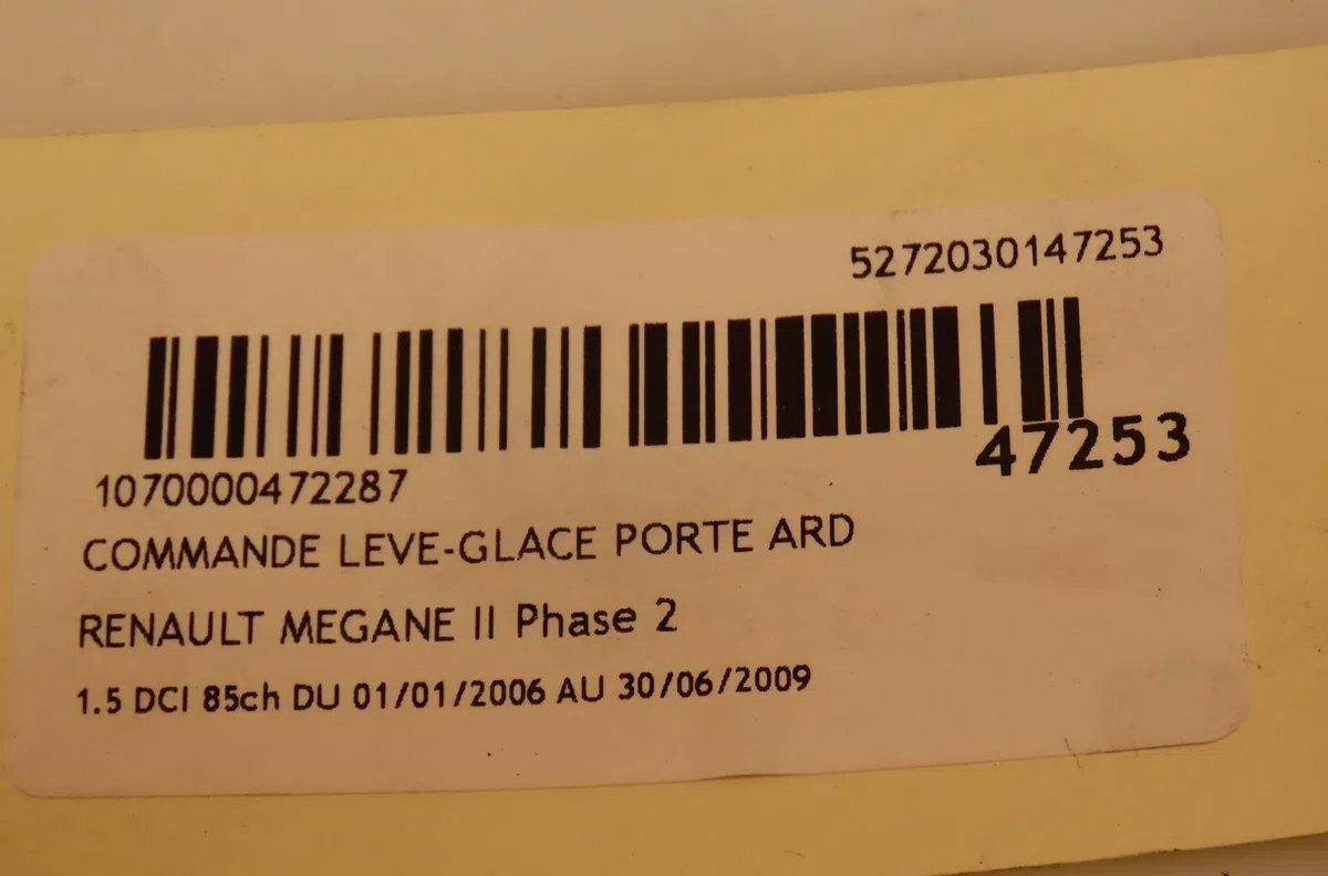 Commande leve-glace porte arrière droite Renault MEGANE II (BM0-1_, CM0-1_) 1.5 dci (bm1f, cm1f) (2005-2008) occasion