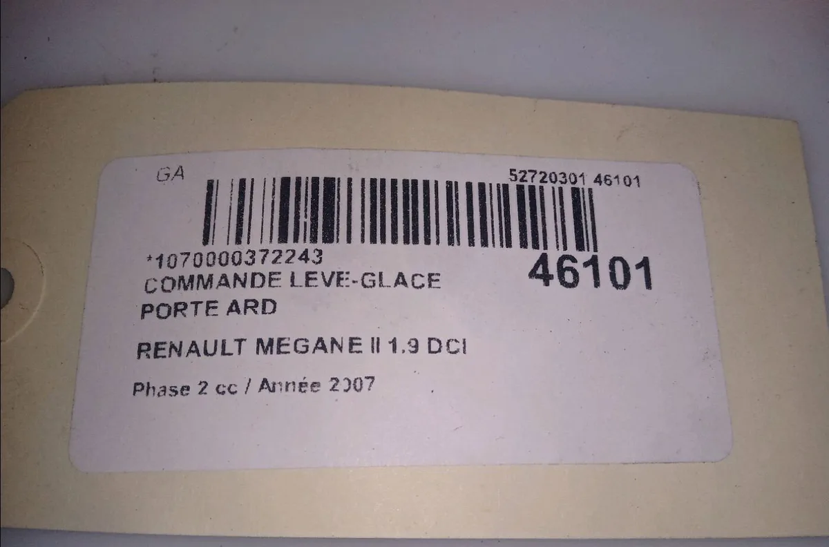 Commande leve-glace porte arrière droite Renault MEGANE II (BM0-1_, CM0-1_) 1.9 dci (2005-2009) occasion
