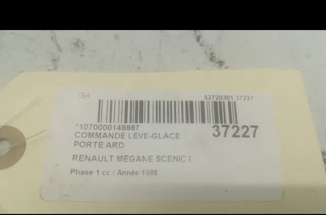 Commande leve-glace porte arrière droite Renault MEGANE Scenic (JA0-1_) 1.6 e (ja0f) (1996-1999) occasion