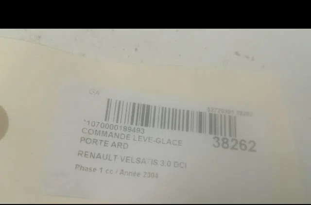 Commande leve-glace porte arrière droite Renault VEL SATIS (BJ0_) 3.0 dci (bj0j, bj0n) (2002-2006) occasion