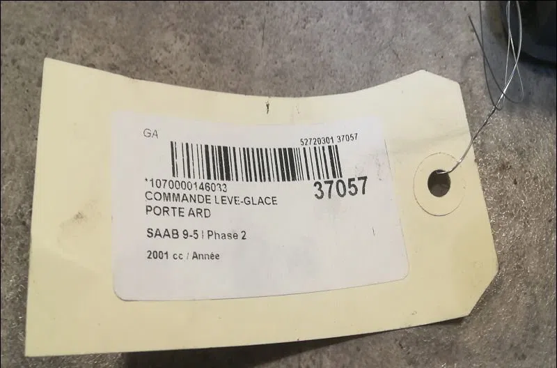 Commande leve-glace porte arrière droite Saab 9-5 Break (YS3E) 3.0 tid (2001-2005) occasion