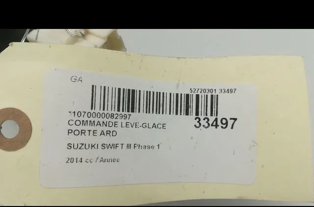 Commande leve-glace porte arrière droite Suzuki SWIFT IV (FZ, NZ) 1.2 (azh 412) (2010) occasion