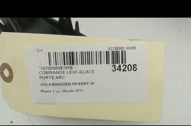 Commande leve-glace porte arrière droite Volkswagen PASSAT B7 Variant (365) 2.0 tdi (2010-2014) occasion