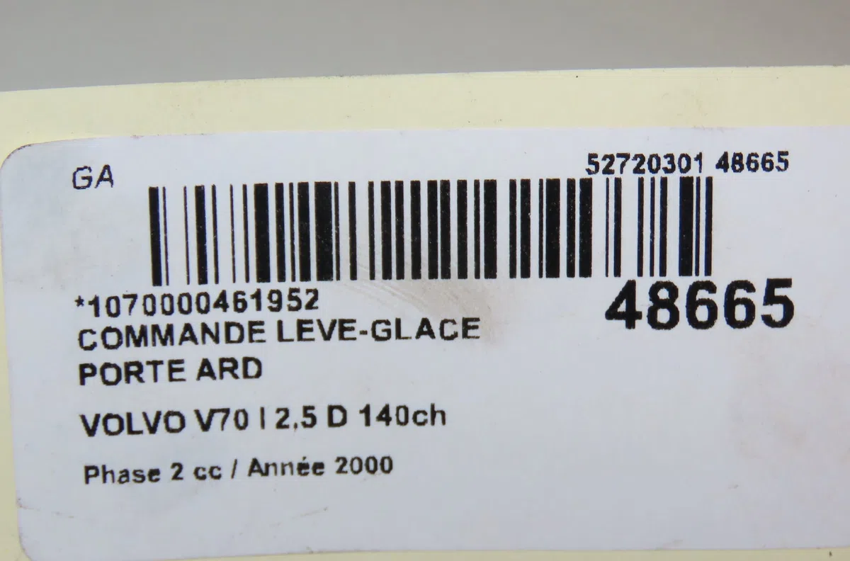 Commande leve-glace porte arrière droite Volvo V70 II (285) 2.5 tdi (1999-2007) occasion