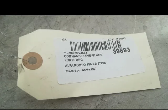 Commande leve-glace porte arrière gauche Alfa romeo 159 Sportwagon (939_) 1.9 jtdm 16v (939bxc1b, 939bxc12) (2006-2011) 