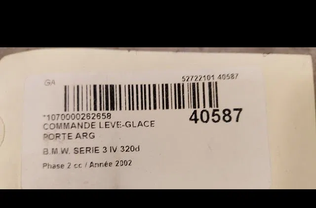 Commande leve-glace porte arrière gauche Bmw 3 (E46) 320 d (1998-2001) occasion