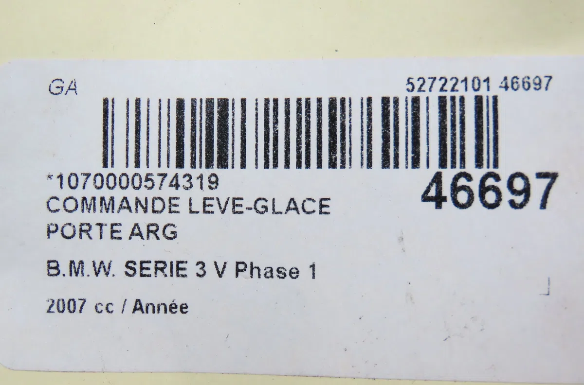 Commande leve-glace porte arrière gauche Bmw 3 (E90) 335 d (2006-2011) occasion