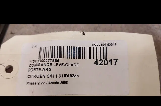 Commande leve-glace porte arrière gauche Citroen C4 I (LC_) 1.6 hdi (2004-2011) 5 portes occasion
