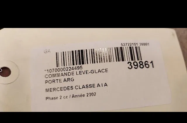 Commande leve-glace porte arrière gauche Mercedes-benz CLASSE A (W168) A 170 cdi (168.009, 168.109) (2001-2004) occasion