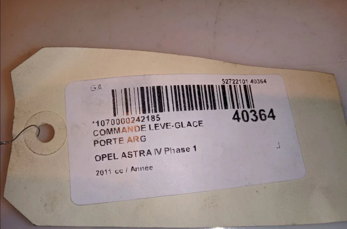 Commande leve-glace porte arrière gauche Opel ASTRA J (P10) 1.7 cdti (68) (2009-2015) occasion